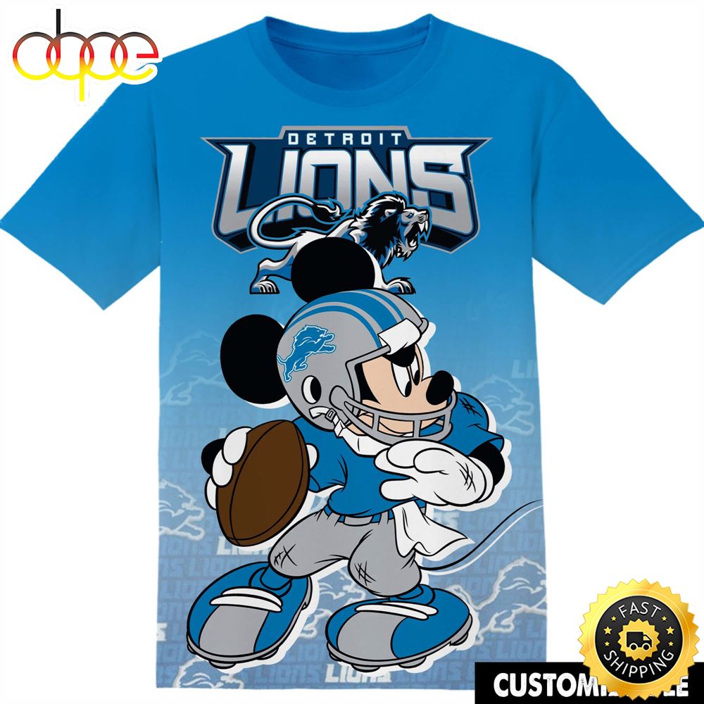 NFL Detroit Lions Disney Mickey Tshirt Adult And Kid Tshirt Blcjmp