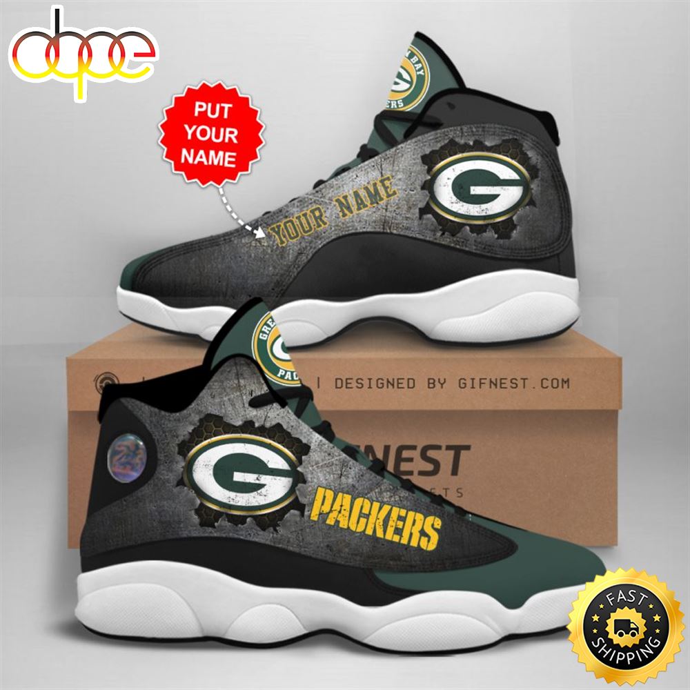 NFL Green Bay Packers Custom Name Air Jordan 13 Shoes V1 –