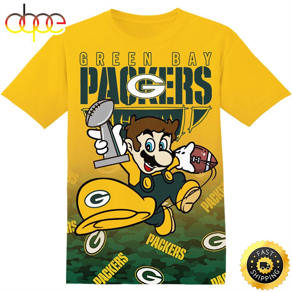 NFL Green Bay Packers Super Mario Tshirt Adult And Kid Tshirt Pctn6d
