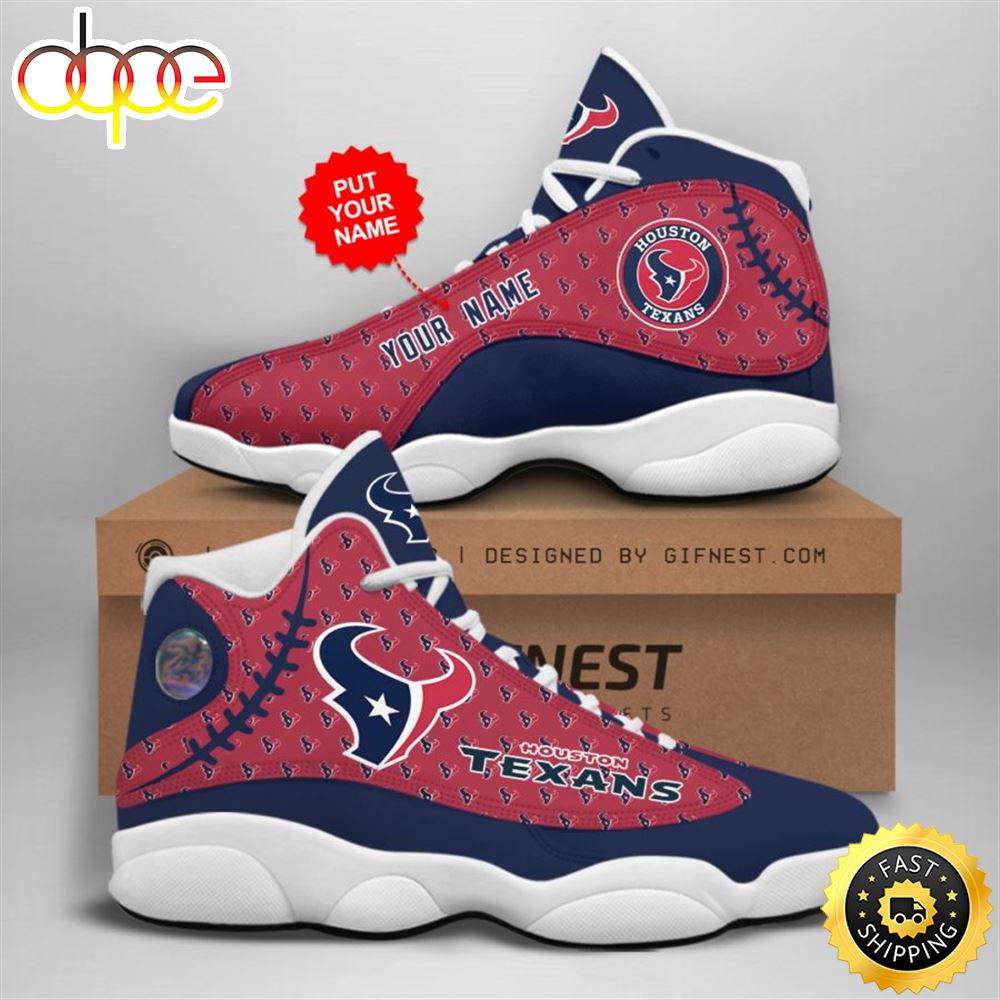 NFL Houston Texans Custom Name Air Jordan 13 Shoes V3 Rkrtzx