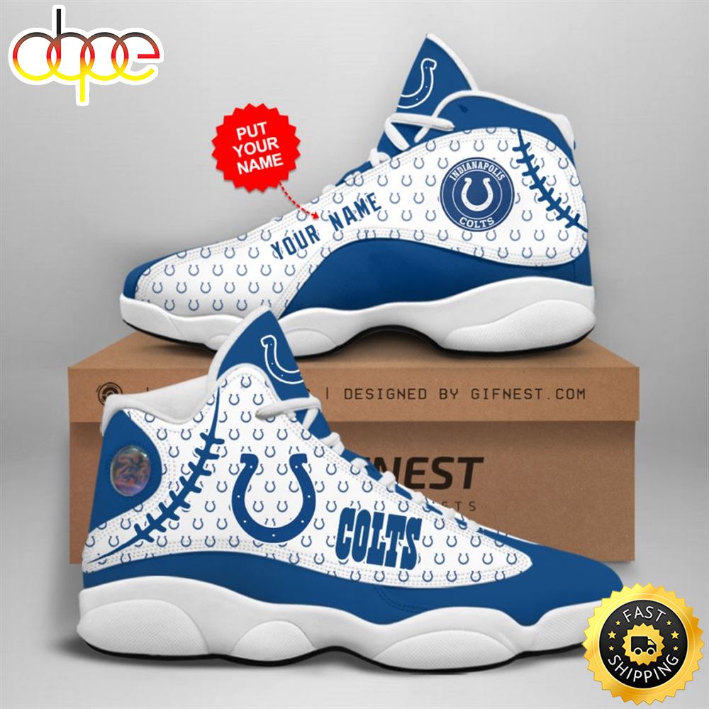 NFL Indianapolis Colts Custom Name Air Jordan 13 Shoes V3 Fmwiqm