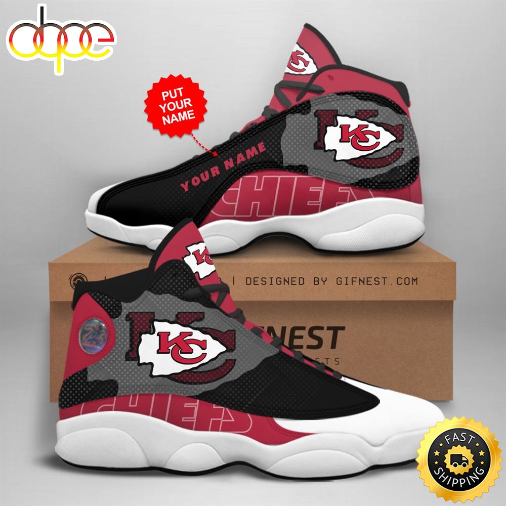NFL Kansas City Chiefs Custom Name Air Jordan 13 Shoes V1 Jyiqjq