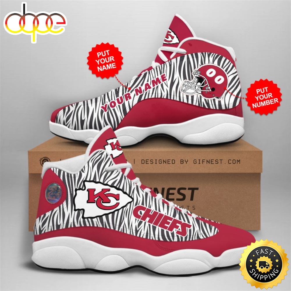 NFL Kansas City Chiefs Custom Name Number Air Jordan 13 Shoes V3 Bpzxme