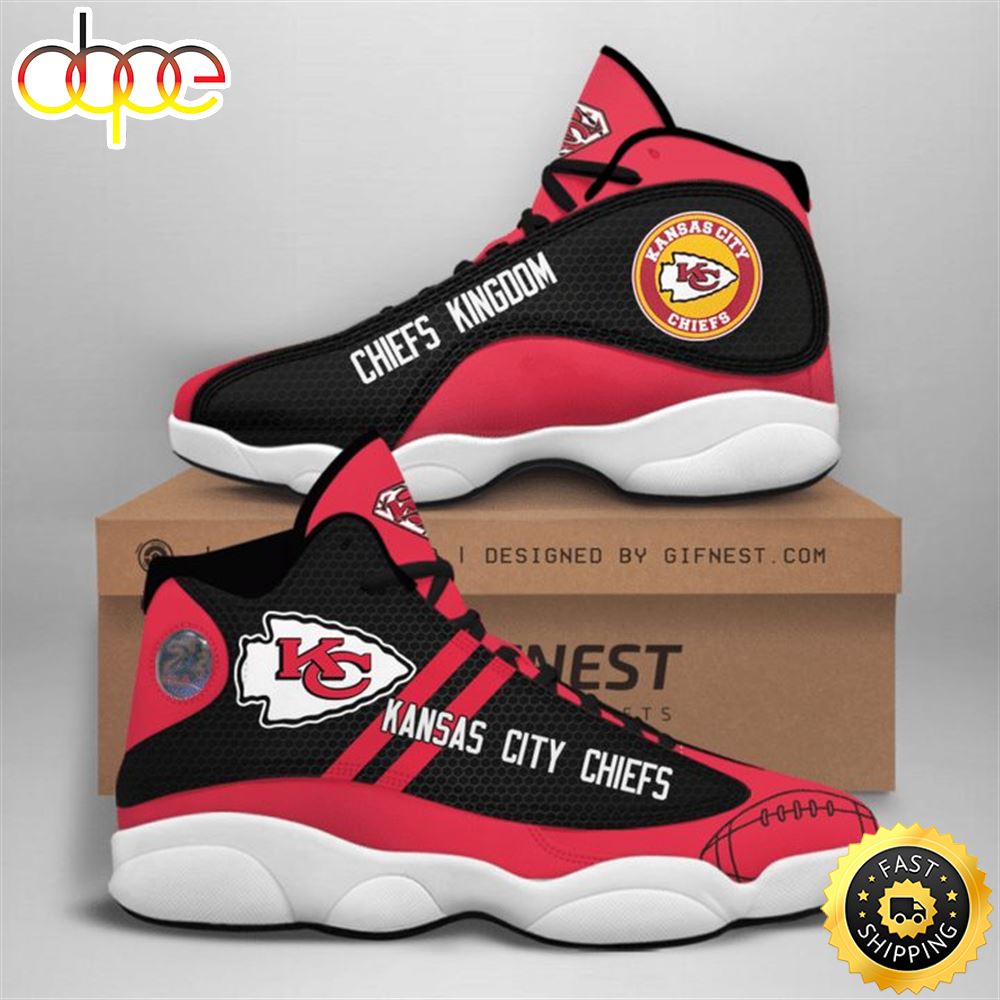 NFL Kansas City Chiefs Red Black Air Jordan 13 Shoes Lan1ph