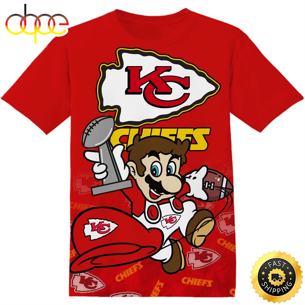 NFL Kansas City Chiefs Super Mario Tshirt Adult And Kid Tshirt L85l3u