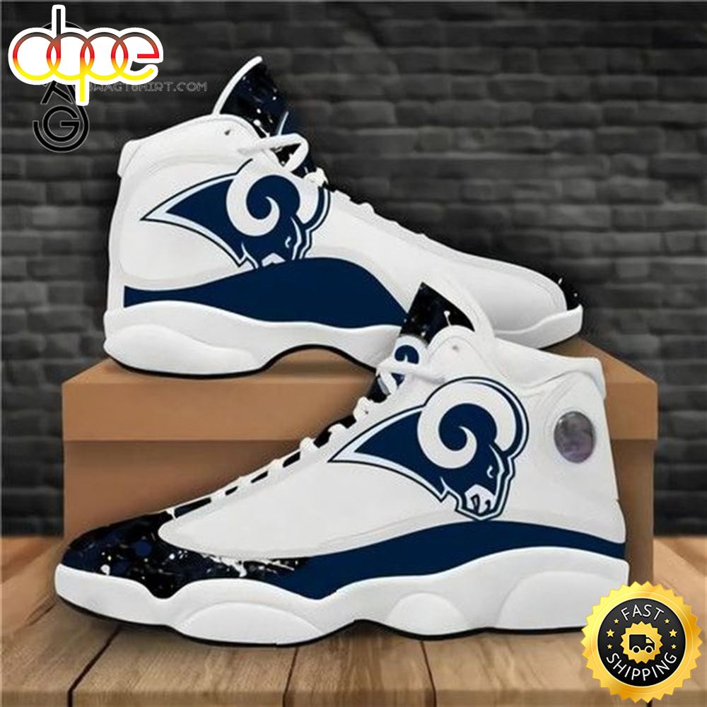 NFL Los Angeles Rams White Dark Blue Air Jordan 13 Shoes Bbuo8t
