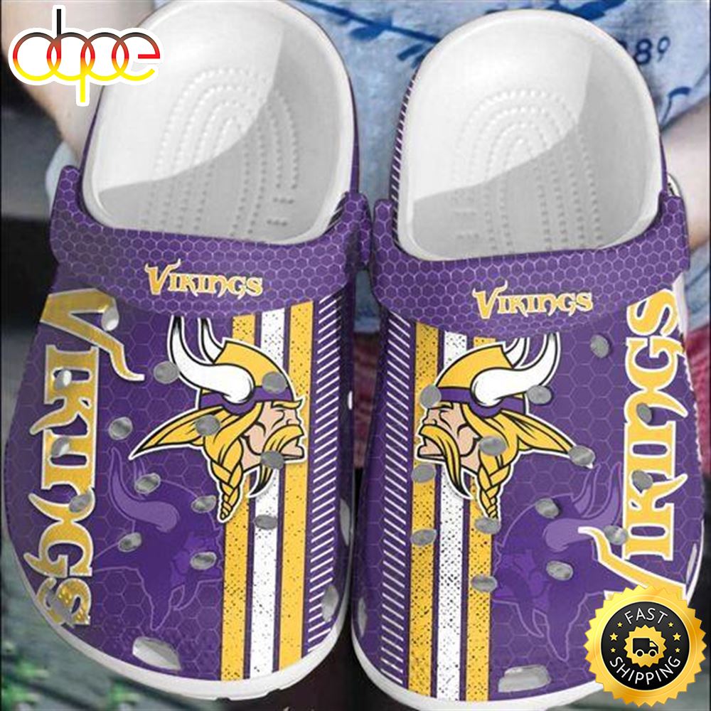 NFL Minnesota Vikings Personalized Crocs Crocband Clog Unisex Fashion Style Kx9z6l