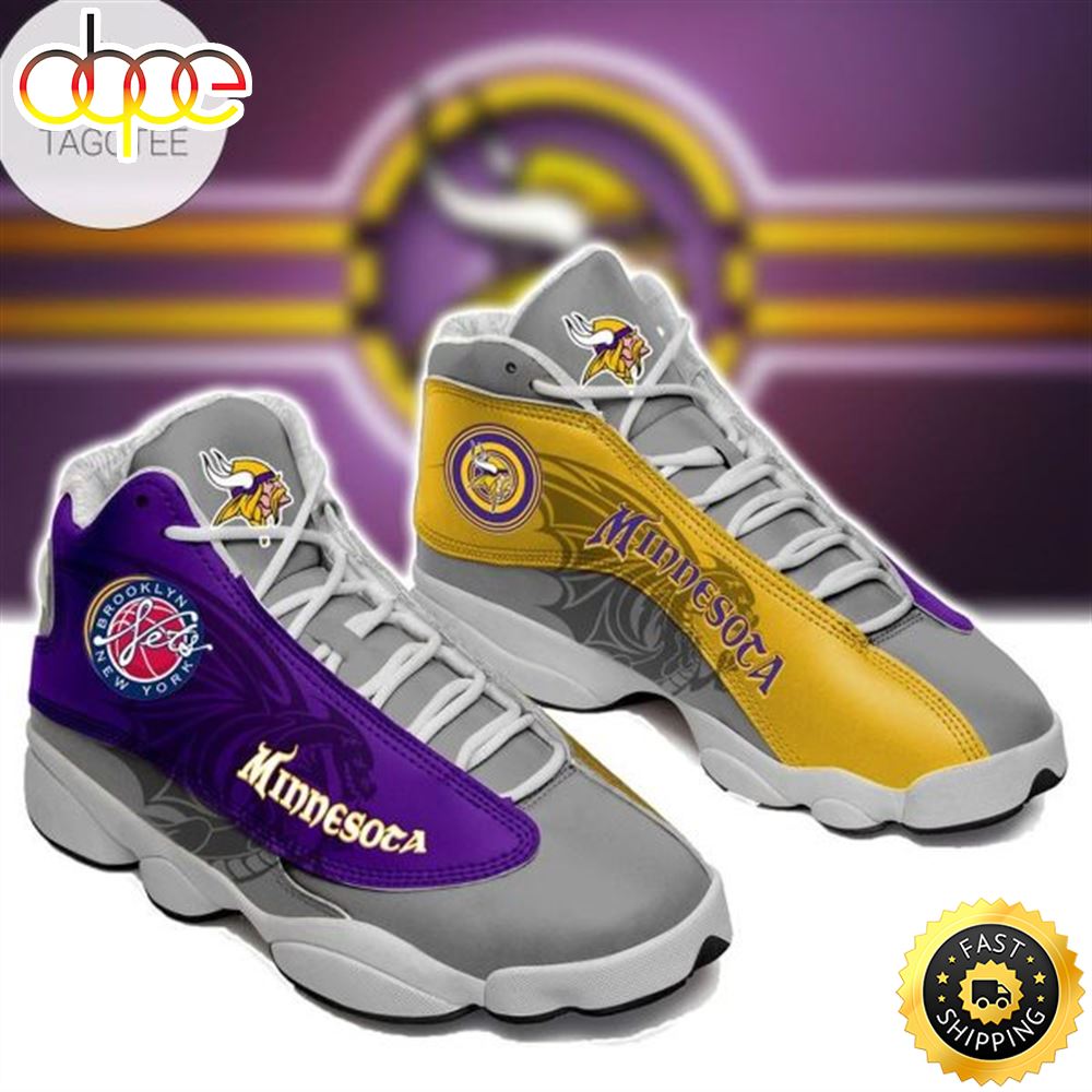NFL Minnesota Vikings Special Style Air Jordan 13 Shoes Njdesi