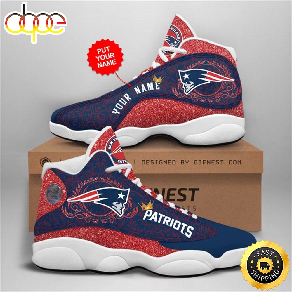 NFL New England Patriots Custom Name Colorful Air Jordan 13 Shoes Pjlv7q