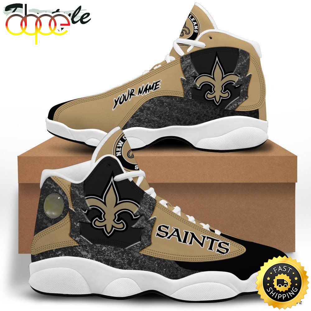 NFL New Orleans Saints Custom Name Limited Version Air Jordan 13 Shoes Hnw0bk