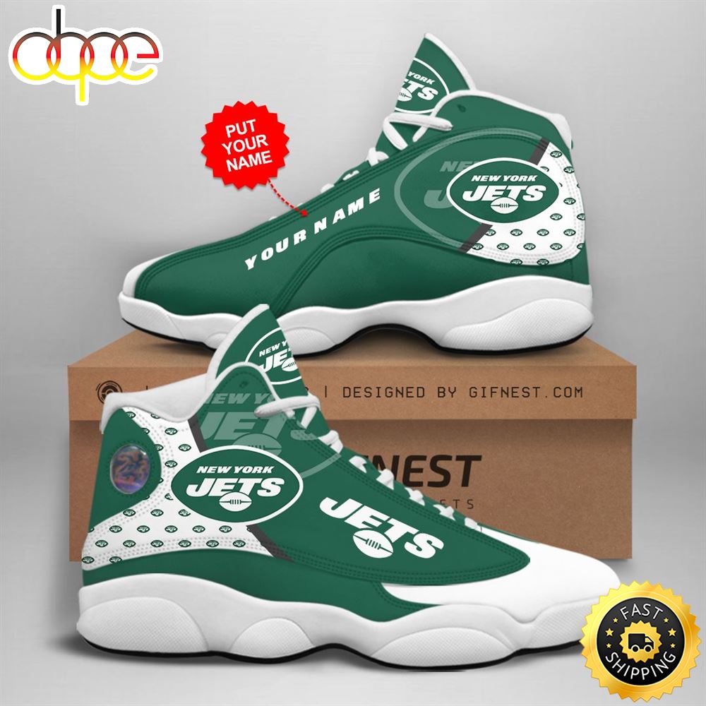 NFL New York Jets Custom Name Air Jordan 13 Shoes V1 Qtqf8l