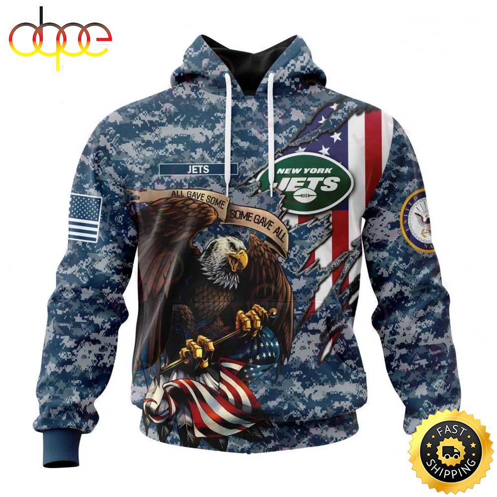 NFL New York Jets Honor Us Navy Veterans 3D Hoodie –