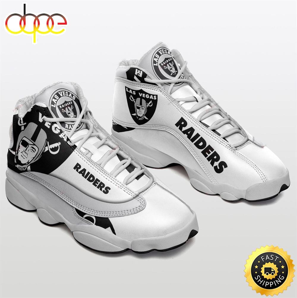 NFL Oakland Raiders Black White Air Jordan 13 Shoes Slciop