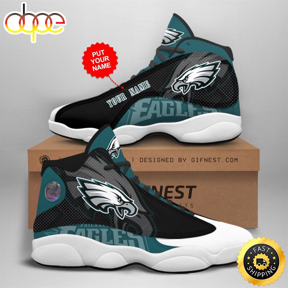 Philadelphia Eagles Fashion Casual Custom Name Nike Air Jordan 1 Sneakers