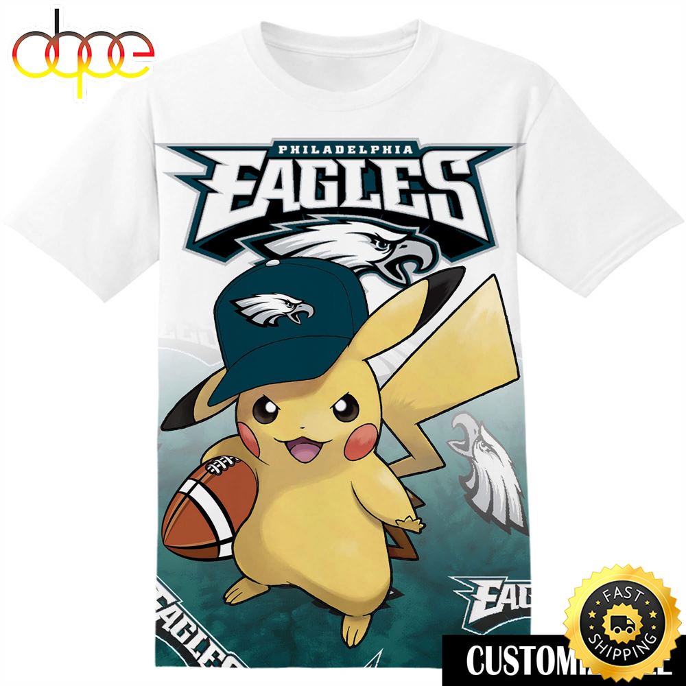 NFL Philadelphia Eagles Pokemon Pikachu Tshirt Adult And Kid Tshirt Bwn6nh