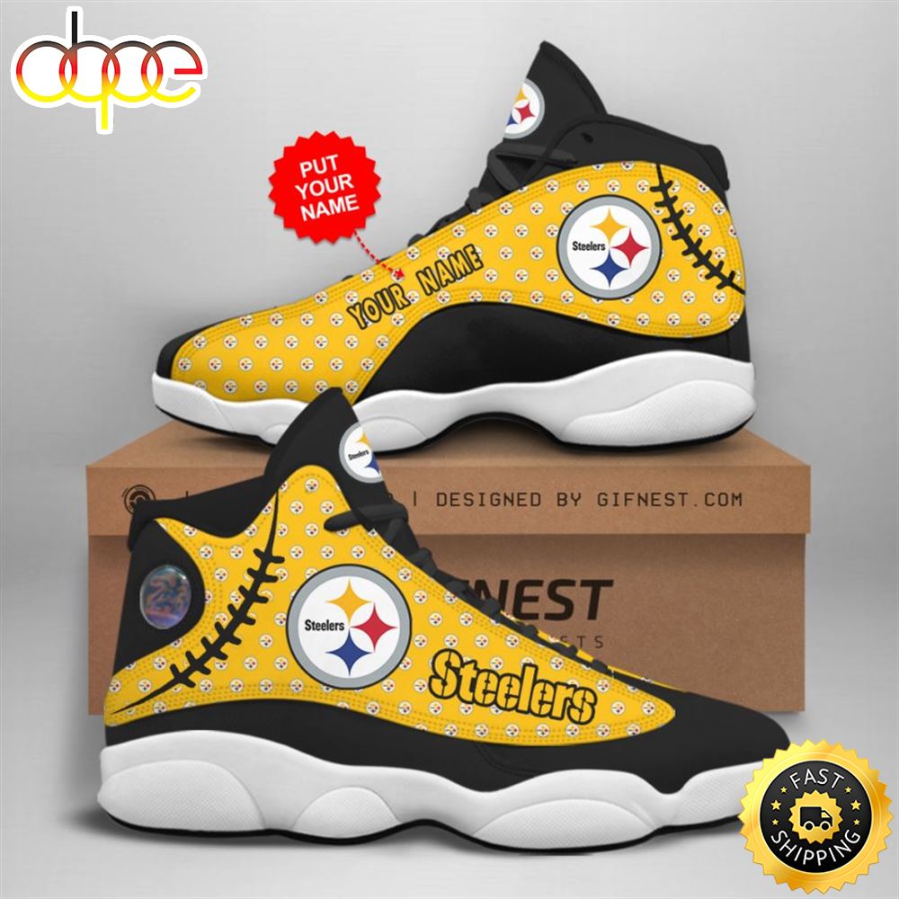 NFL Pittsburgh Steelers Custom Name Air Jordan 13 Shoes V3 I1lbhq