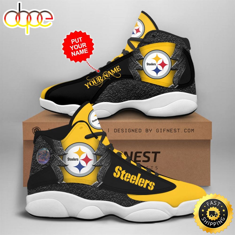 NFL Pittsburgh Steelers Custom Name Air Jordan 13 Shoes V4 Ulvr8s