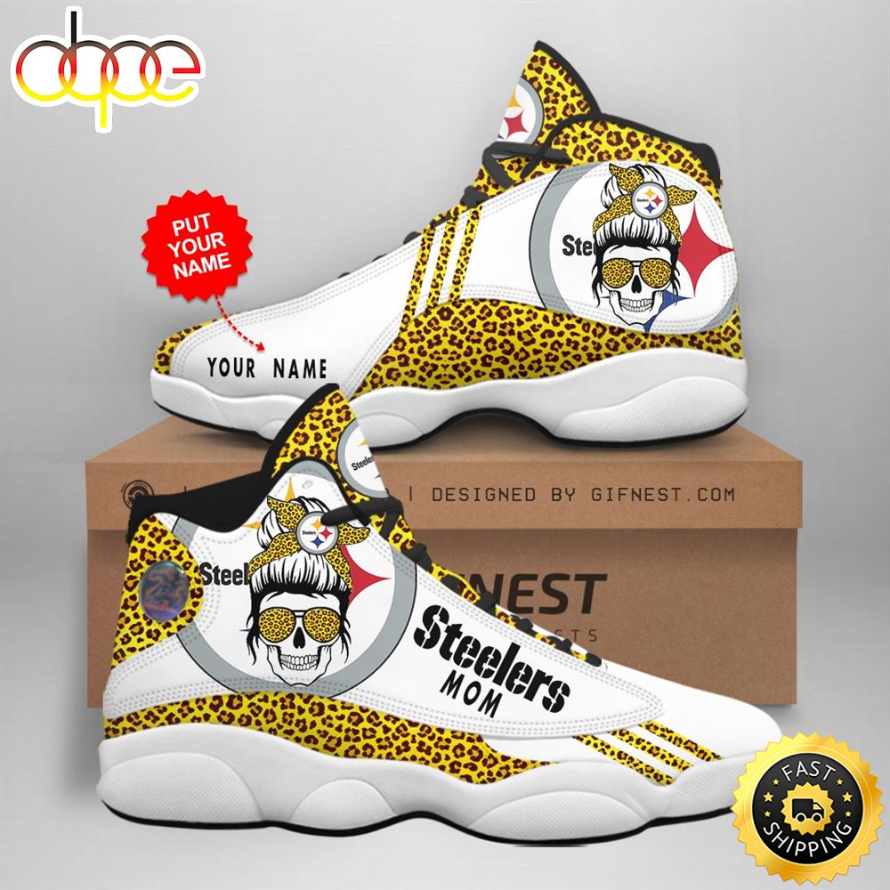 NFL Pittsburgh Steelers Custom Name Air Jordan 13 Shoes V5 Qyh6ly