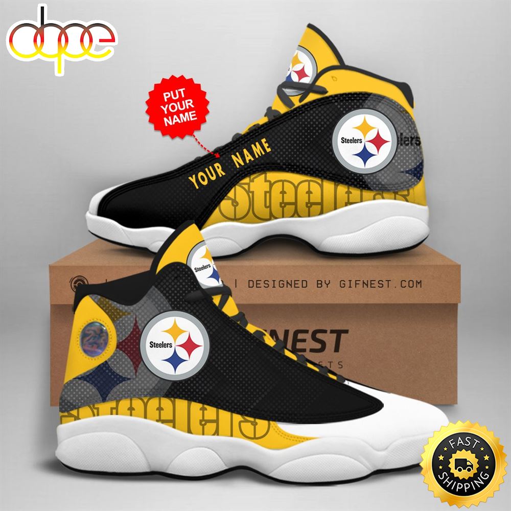 NFL Pittsburgh Steelers Custom Name Air Jordan 13 Shoes V6 Llvd5r