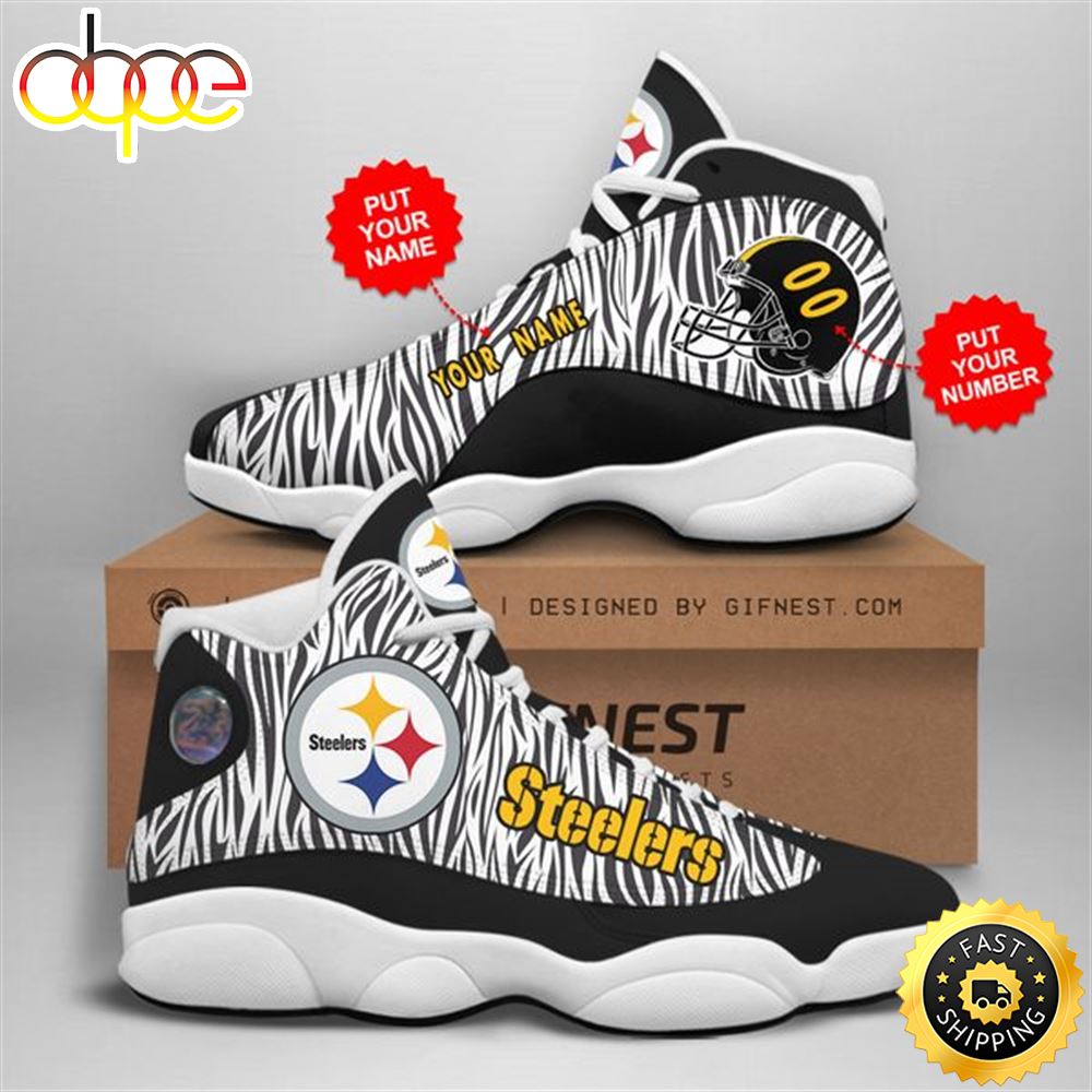 NFL Pittsburgh Steelers Custom Name Number Air Jordan 13 Shoes V2 Ilyvdw