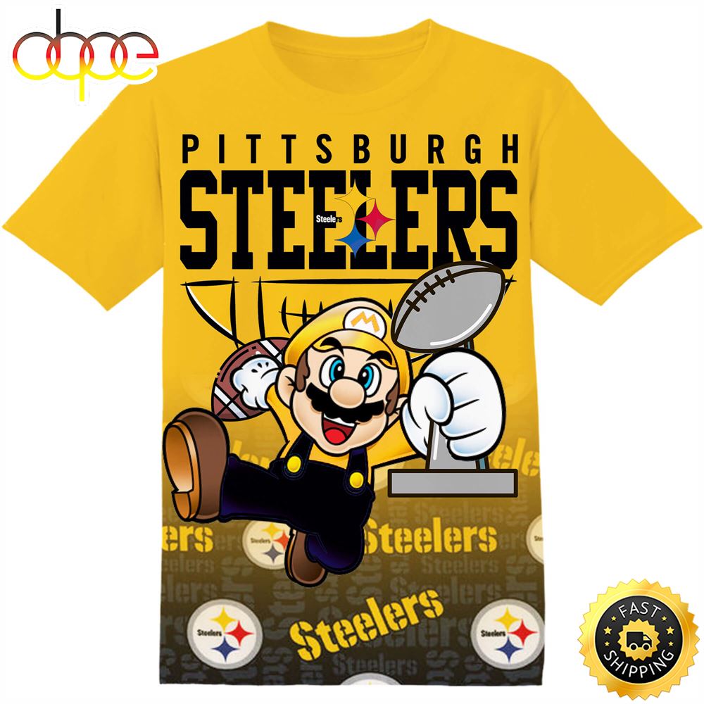 NFL Pittsburgh Steelers Super Mario Tshirt Adult And Kid Tshirt Gm9xkq
