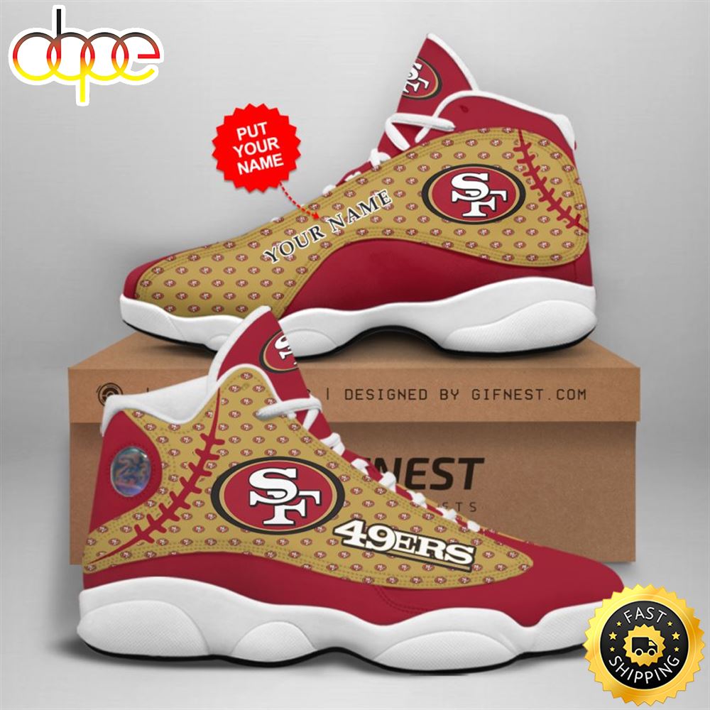 NFL San Francisco 49ers Custom Name Air Jordan 13 Shoes V4 Psldc5