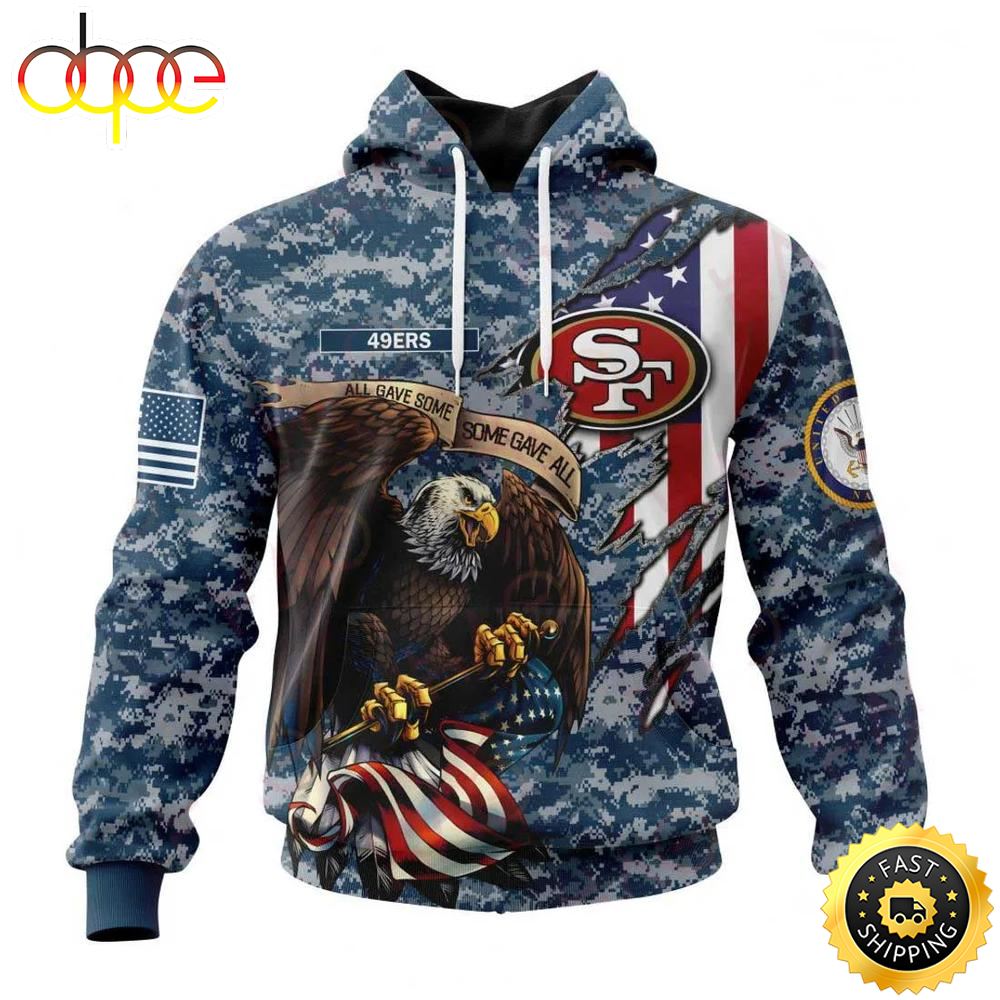 NFL San Francisco 49ers Honor Us Navy Veterans 3D Hoodie Mdxqlx