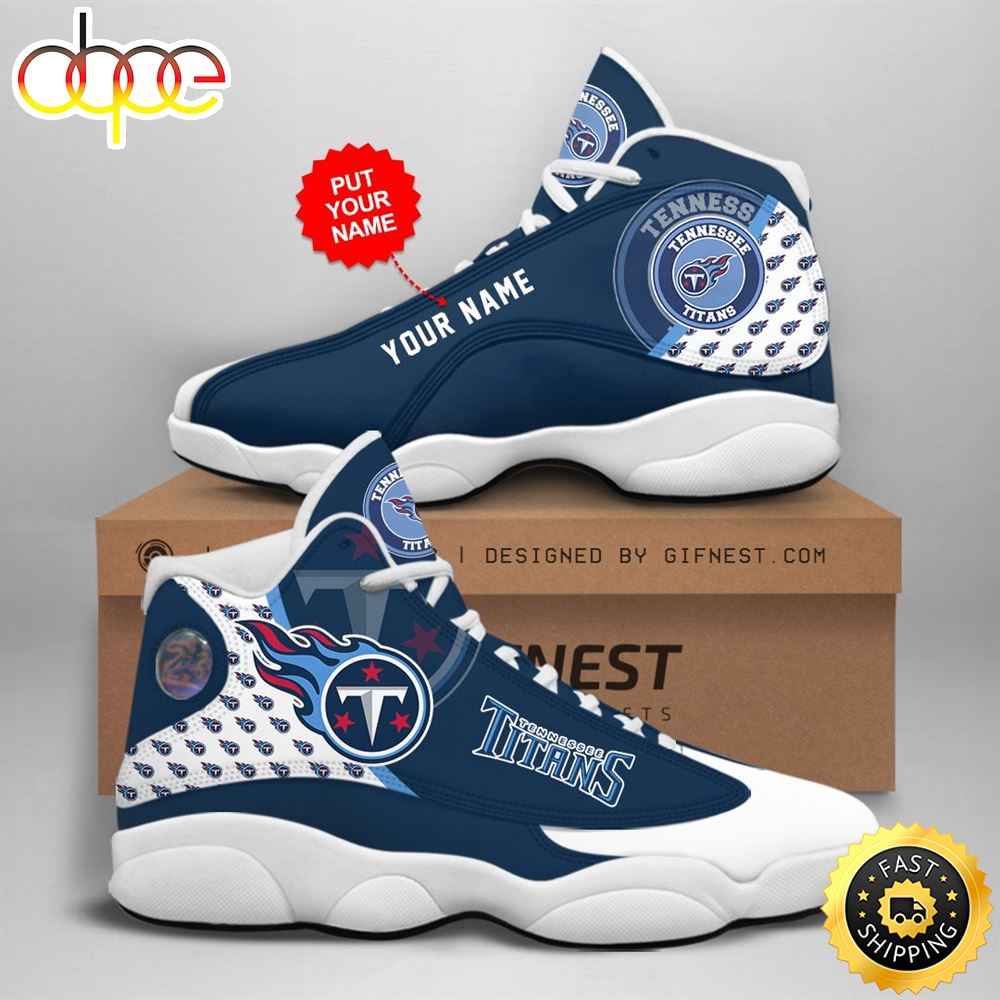 NFL Tennessee Titans Custom Name Air Jordan 13 Shoes V1 Ucreh4