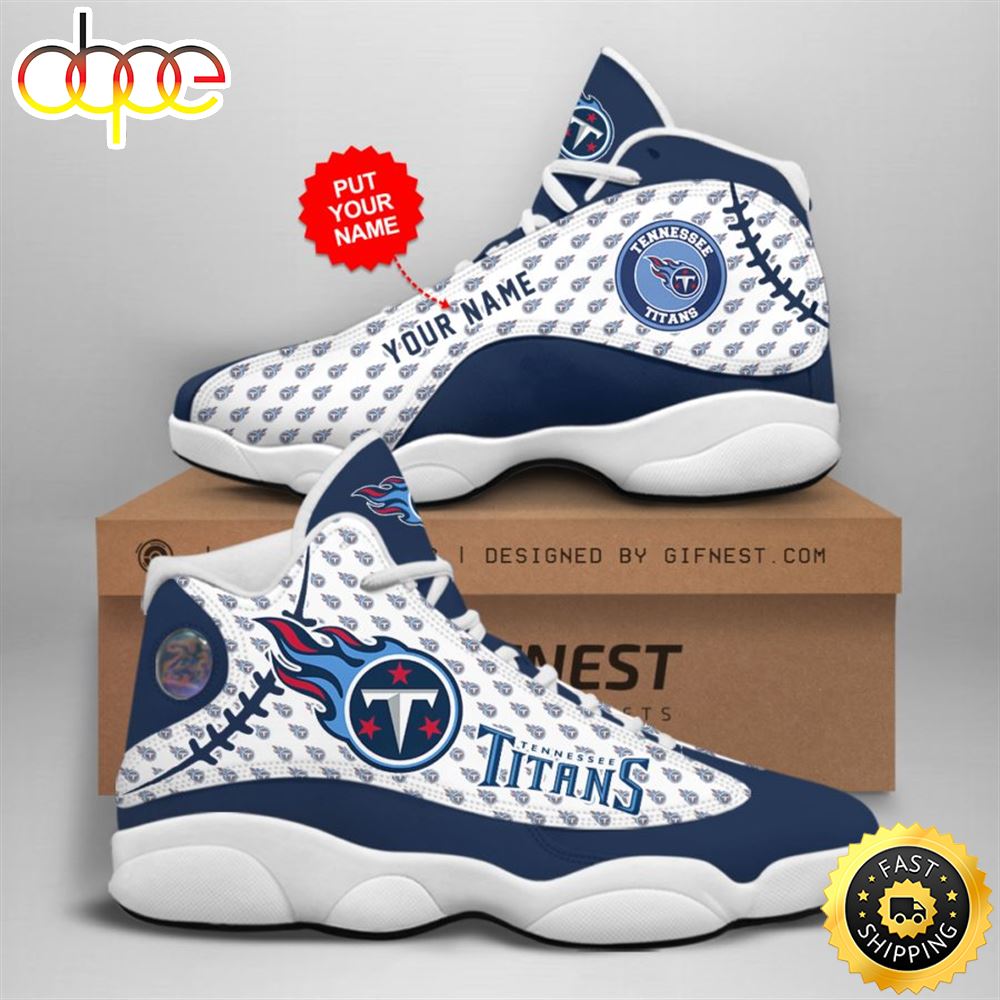 NFL Tennessee Titans Custom Name Air Jordan 13 Shoes V3 Olurpm