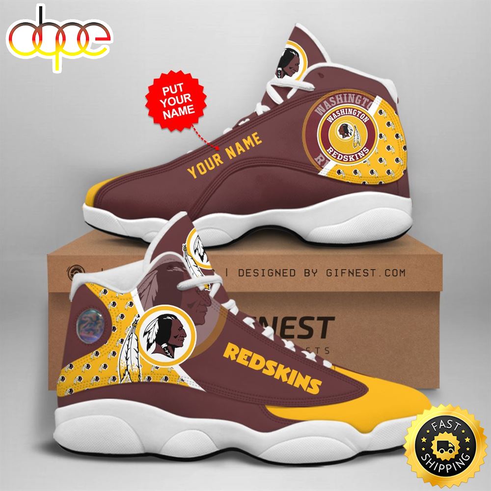 NFL Washington Redskins Custom Name Air Jordan 13 Shoes V2 Cvgm3q