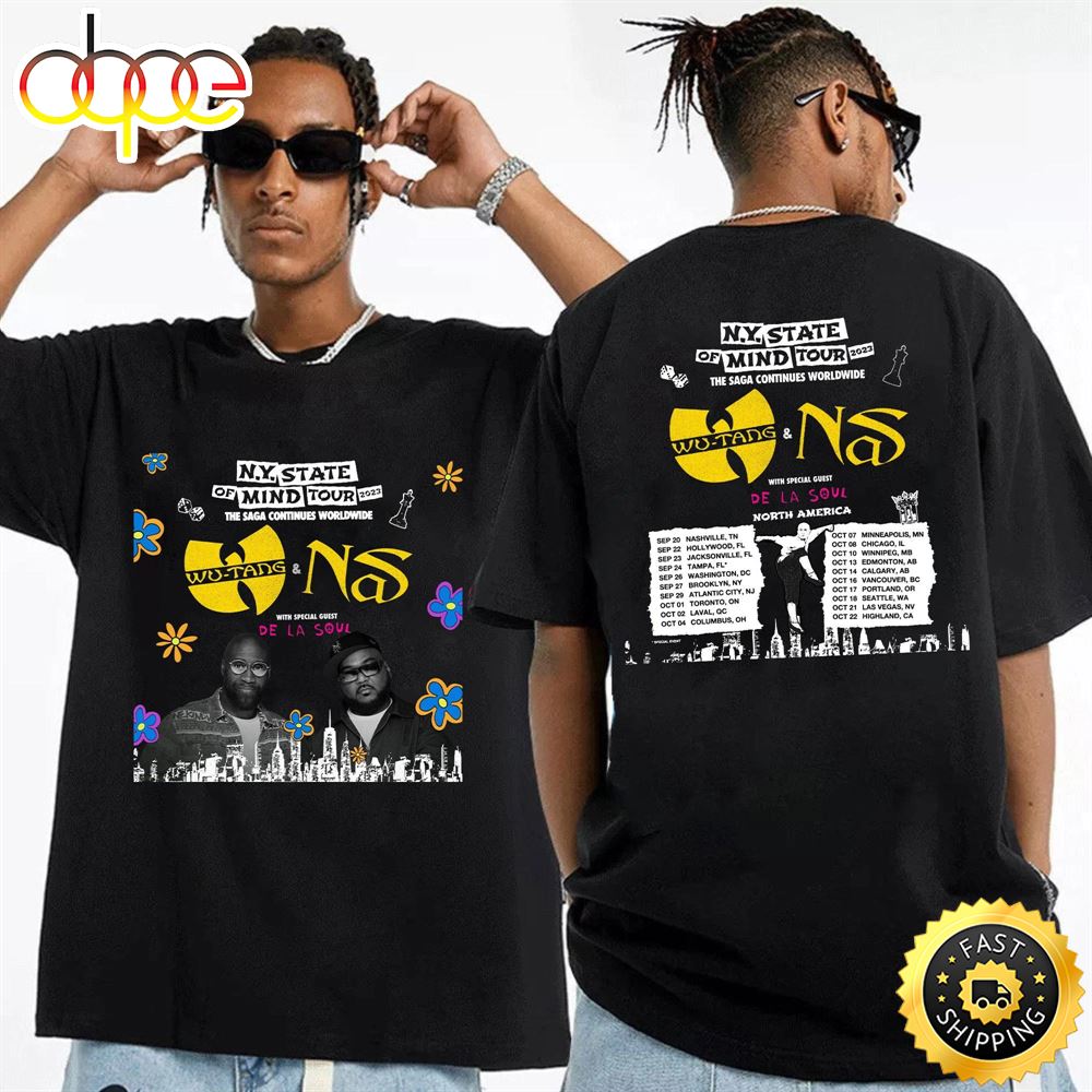 Nas And Wu Tang Clan S N.Y. State Of Mind Tour 2023 Unisex Tshirt Cl3fyt
