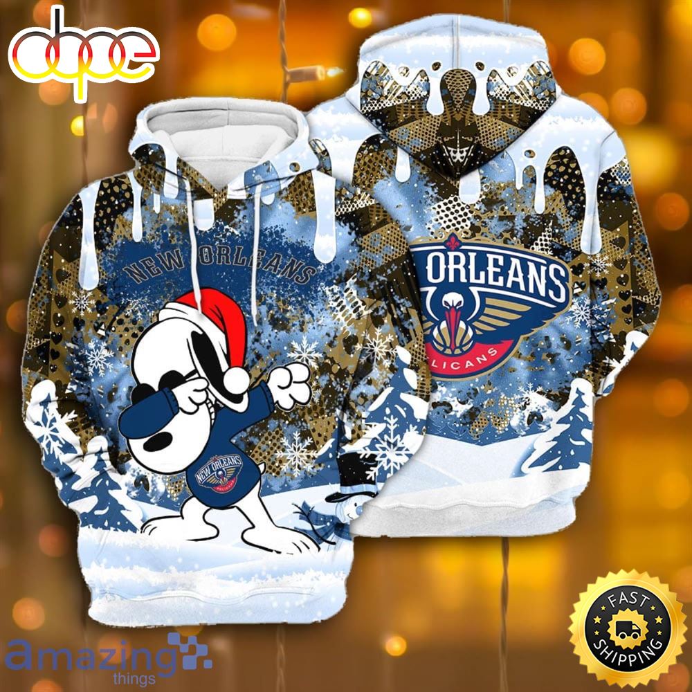 New Orlean Pelicans Snoopy Dabbing The Peanuts Sports Football American Christmas All Over Print 3D Hoodie Umqaym