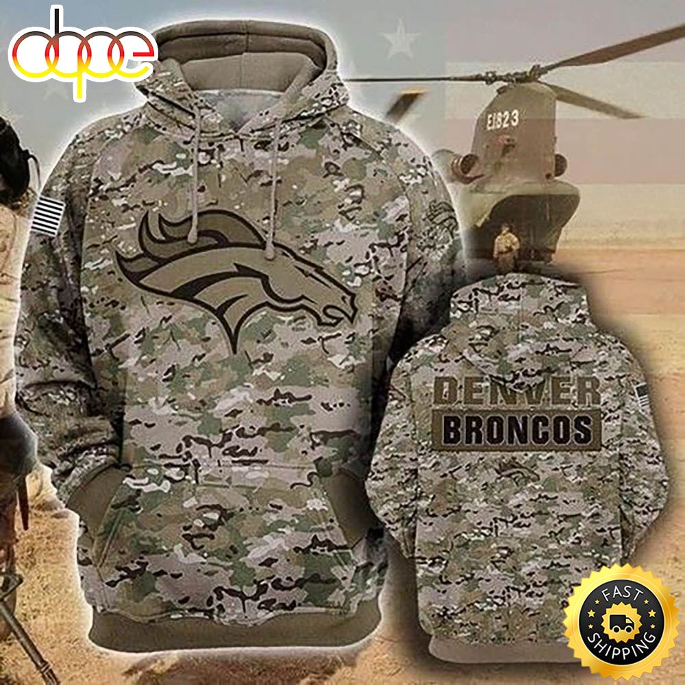 Nfl Denver Broncos Camouflage Veteran 3d Hoodie Broncos Gifts For Men For Women Mbcsde