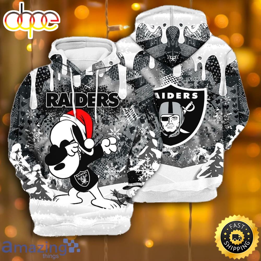 Oakland Raiders Snoopy Dabbing The Peanuts Sports Football American Christmas All Over Print 3D Hoodie Wbv6ln