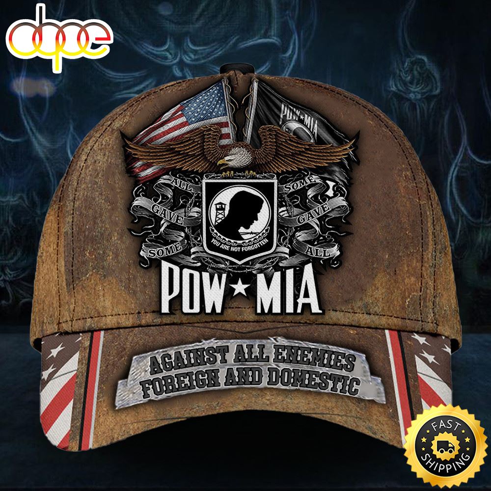 Pow Mia Hat Against All Enemies Foreign And Domestic Pow Mia Merchandise Veteran Gift Ideas Hat Classic Cap F26ryz