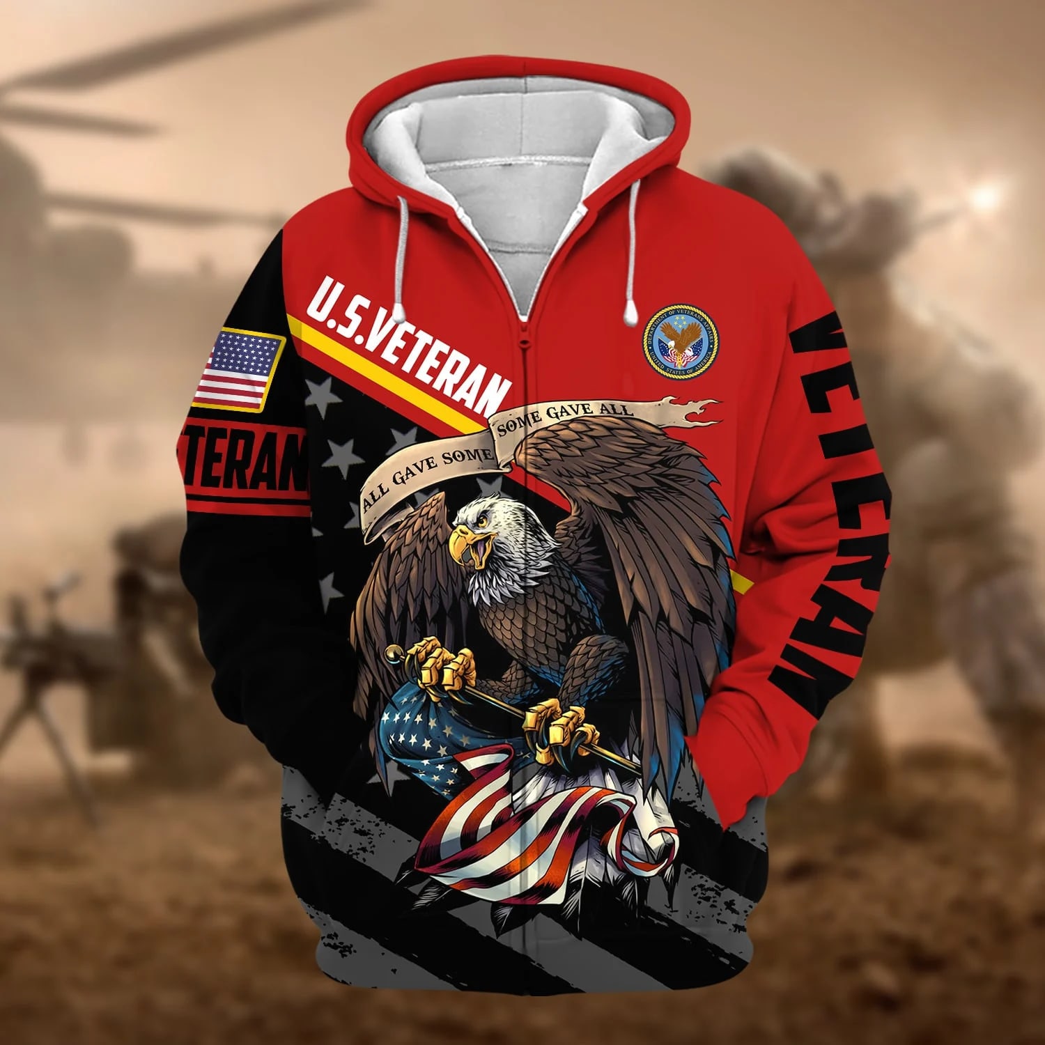 Premium All Gave Some Some Gave All US Veteran Zip Hoodie 1 Ex0ce5