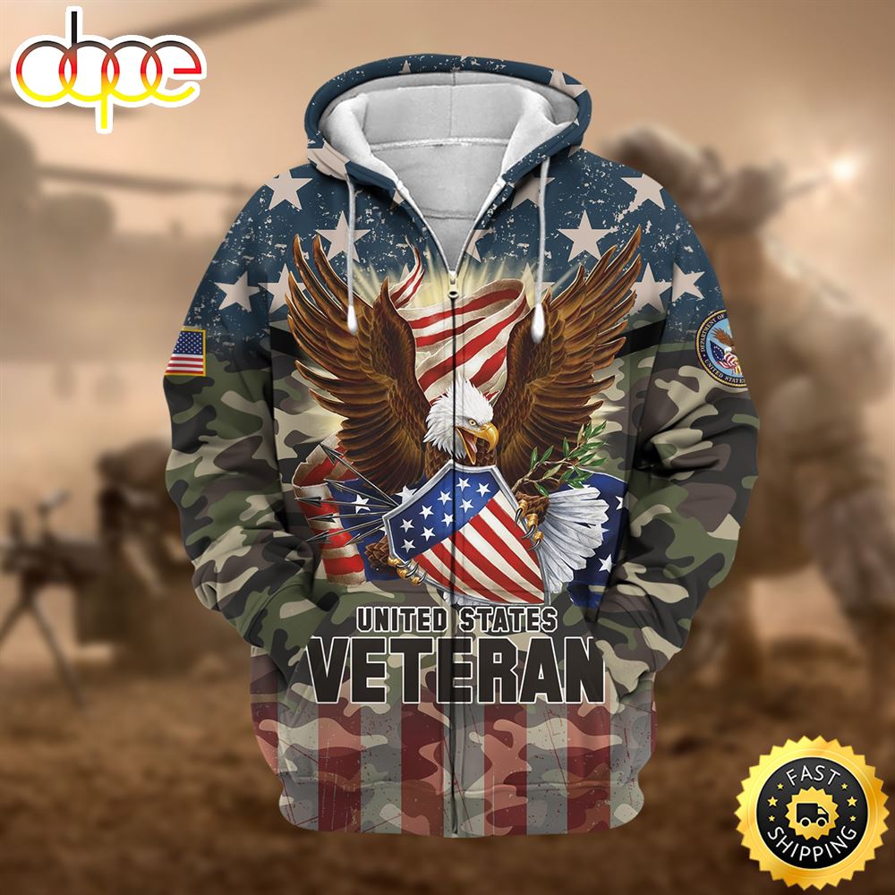 Premium Eagle US Veteran Zip Hoodie N 1 Tdmhc1