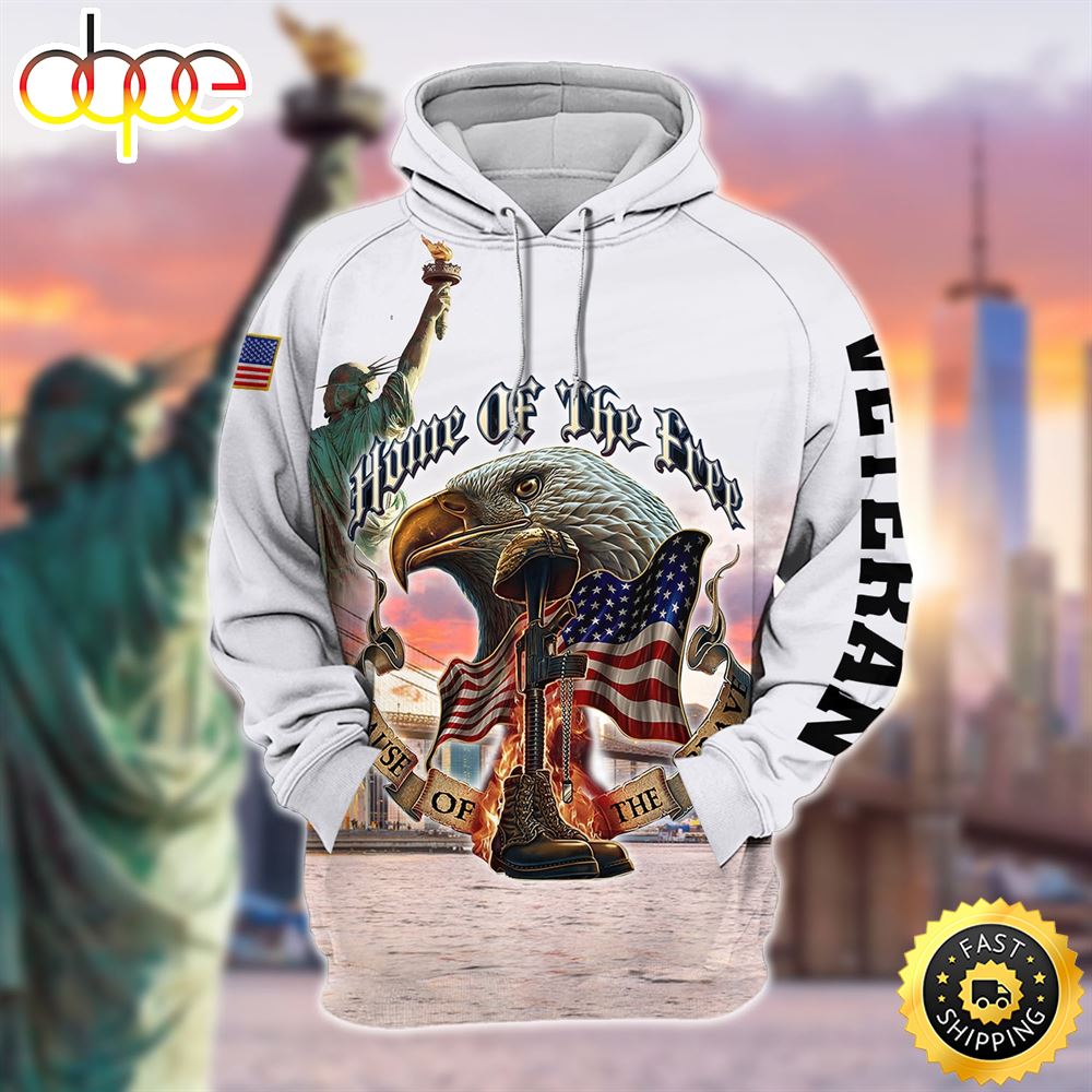 Premium Home Of The Free Because Of The Brave Zip Hoodie 1 Dxmrpo