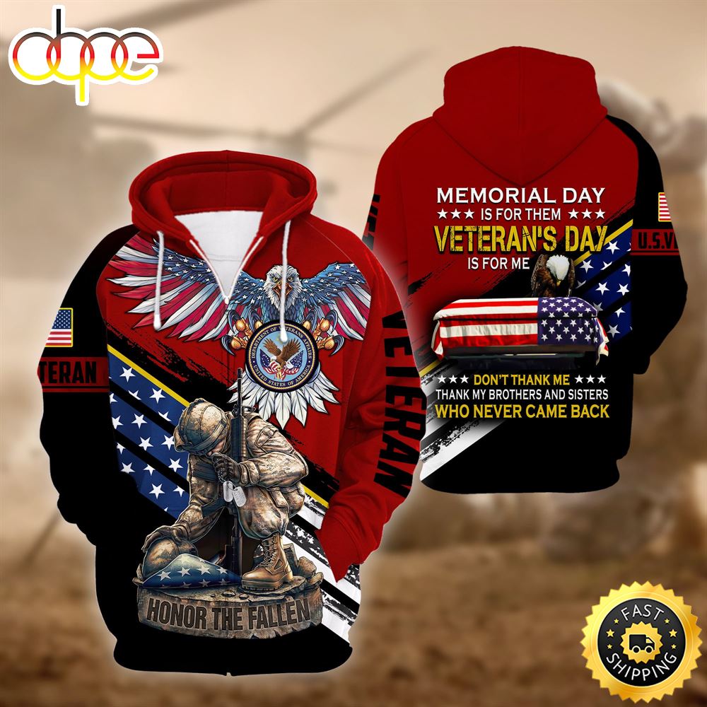 Premium Memorial Day Is For Them US Veteran Zip Hoodie 1 Sumfdc