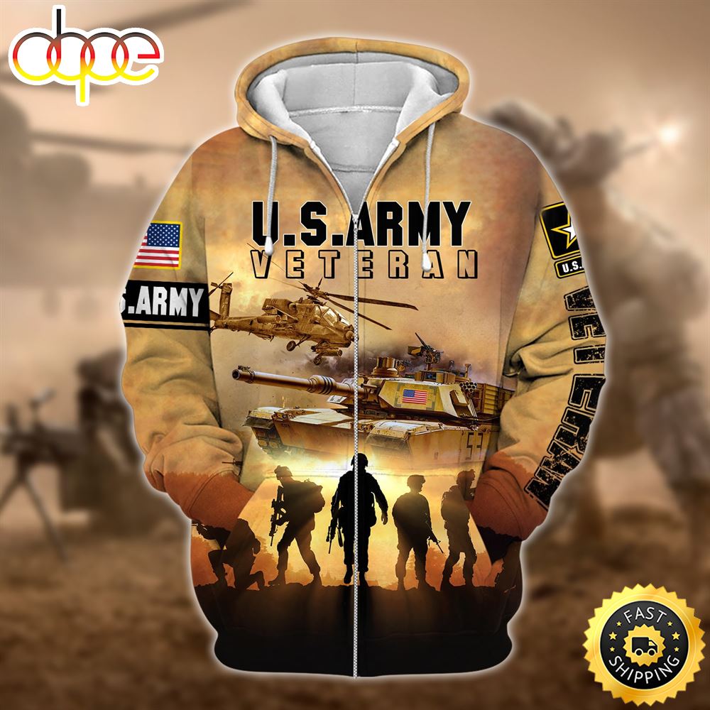 Premium U.S. Army Veteran Zip Hoodie Shirt 1 Zqjmwk