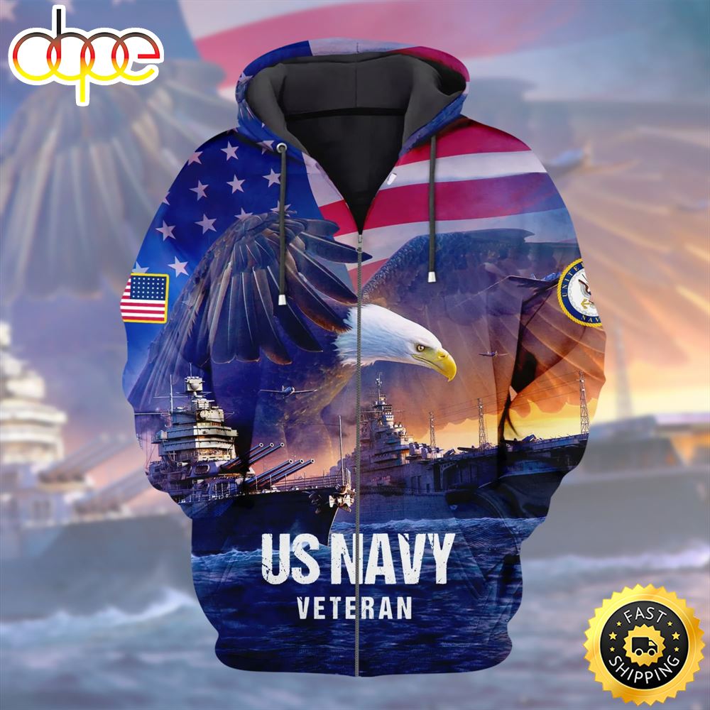 Premium U.S Navy Veteran Collection Zip Hoodie 1 Zlxq0d
