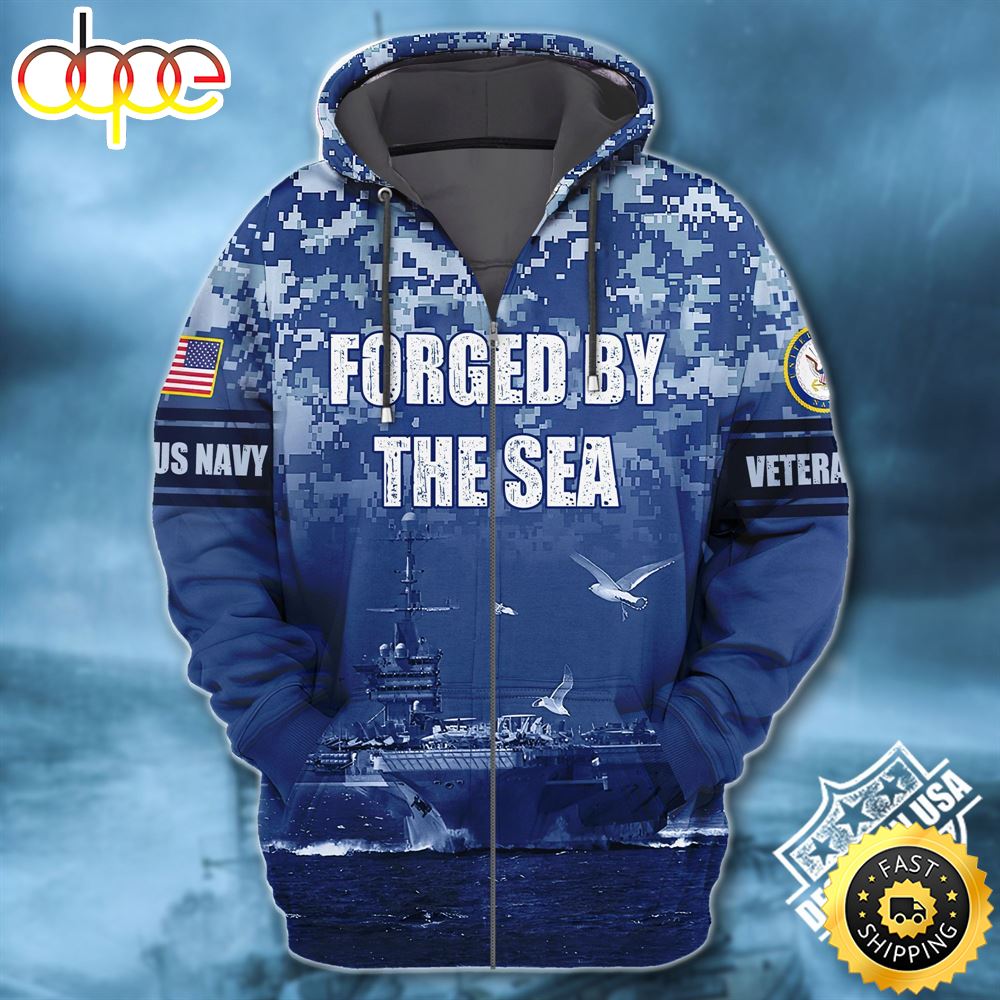 Premium Unique Navy Veteran Zip Hoodie For You 1 Pak5jm