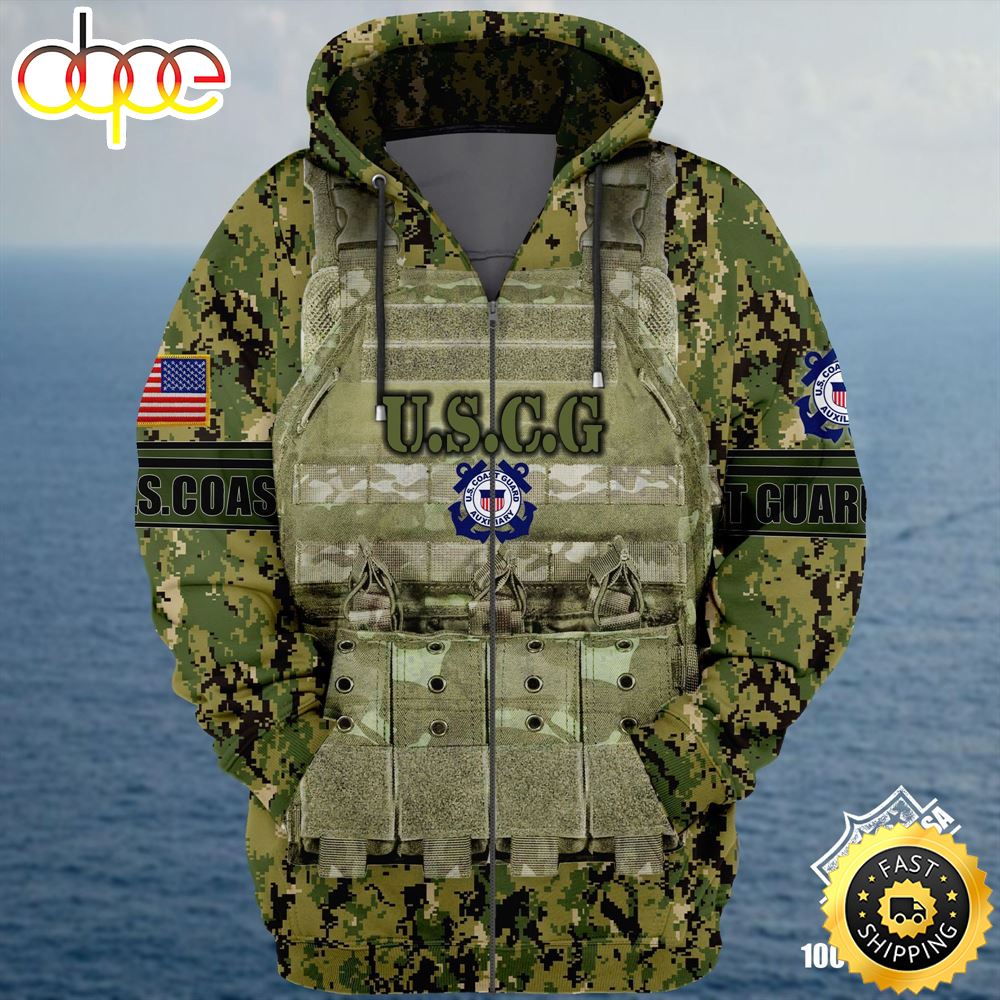 Premium Unique Veteran Zip Hoodie Ultra Soft And Warm Coast Guard 1 Asq2sa
