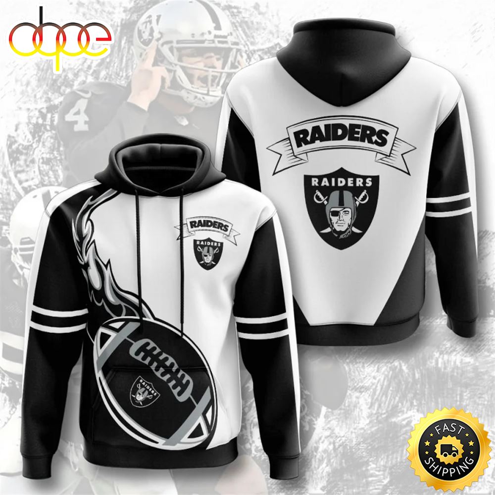 Raiders Hoodie Flame Balls Graphic Gift For Fans Wdx0u6
