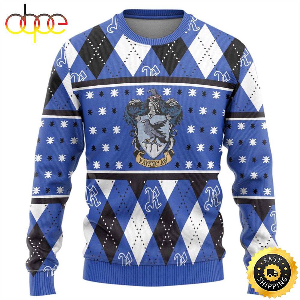 Ravenclaw Crest Yellow Harry Potter Ugly Christmas Sweater Oth1tv