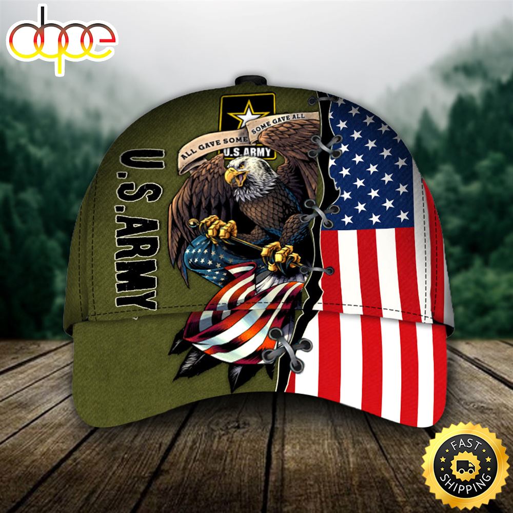 Red Bald Eagle Armed Forces Classic Cap