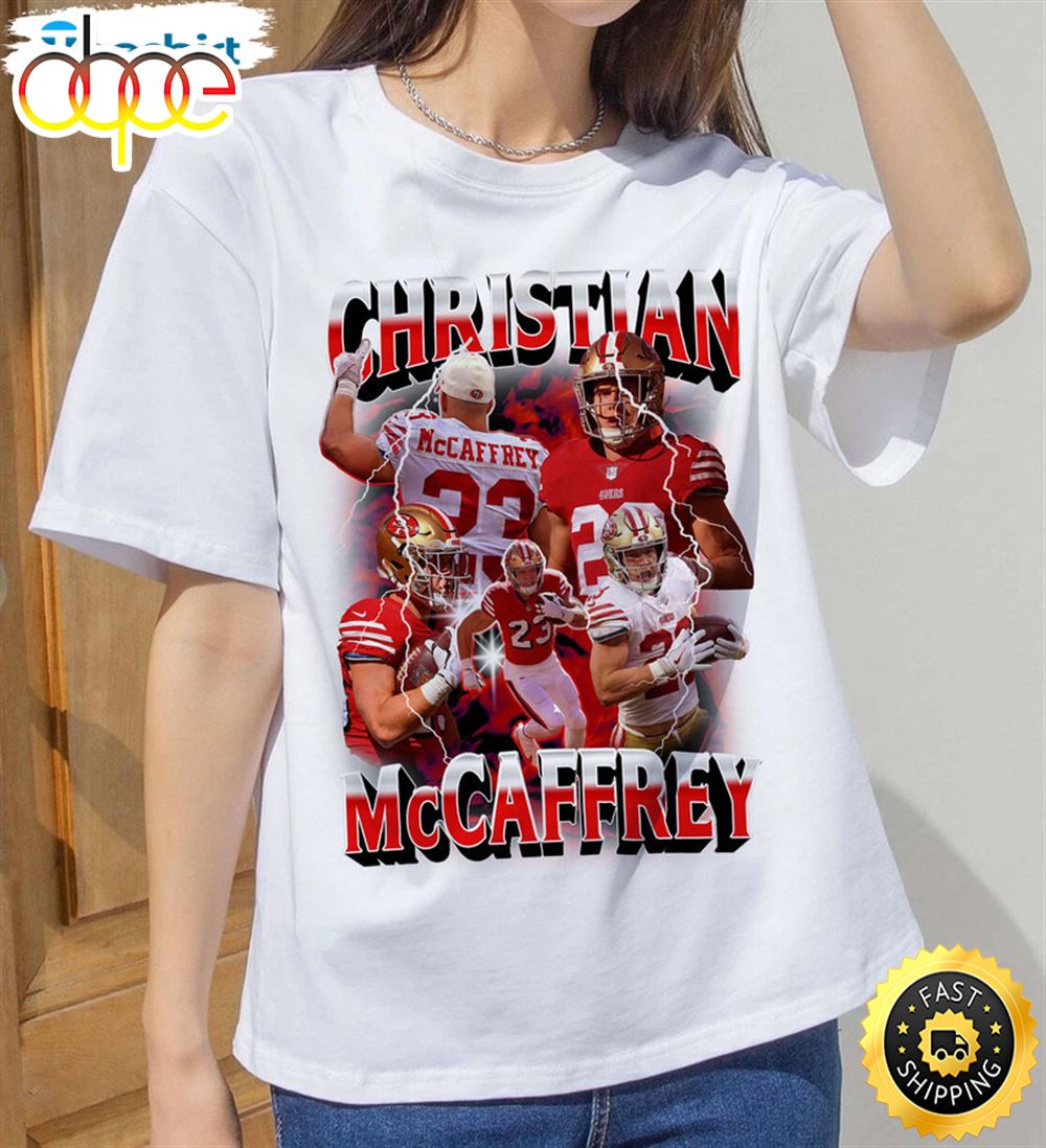 Retro Christian Mccaffrey Shirt Nfl Football Vintage Long Sleeve Crewneck D5hv9o