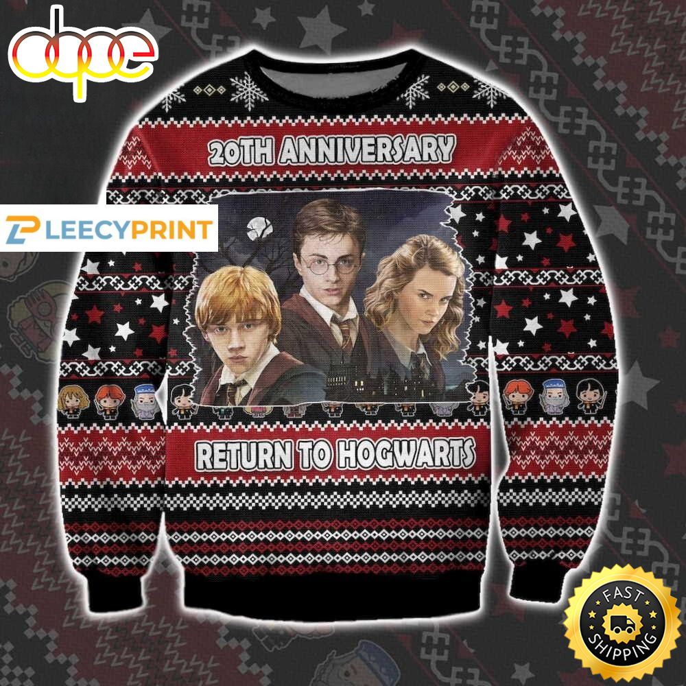 Return To Hogwarts 20th Anniversary Harry Potter Ugly Christmas Sweater Ko2aft