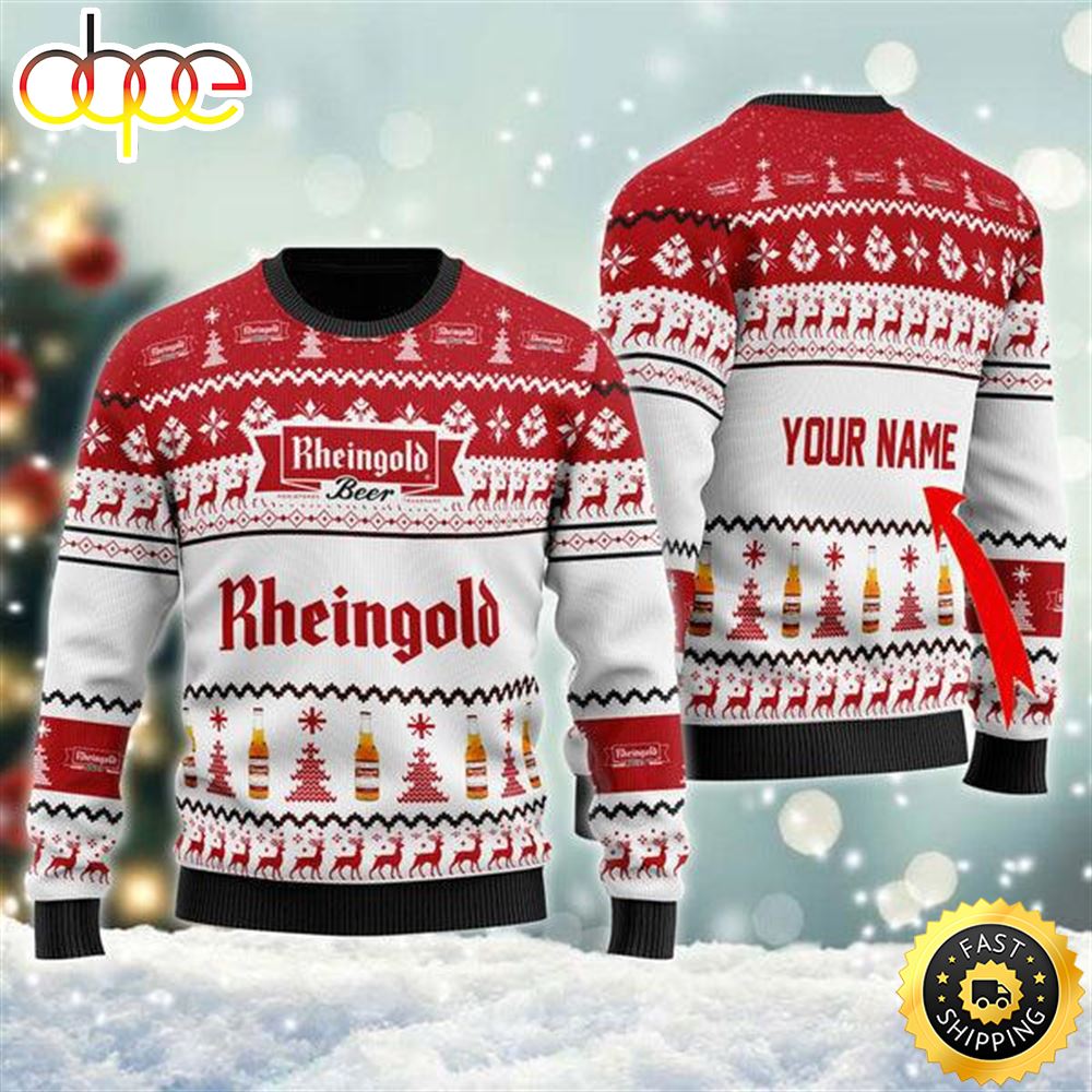 Rheingold Beer Ugly Christmas Sweaters Vns7uz