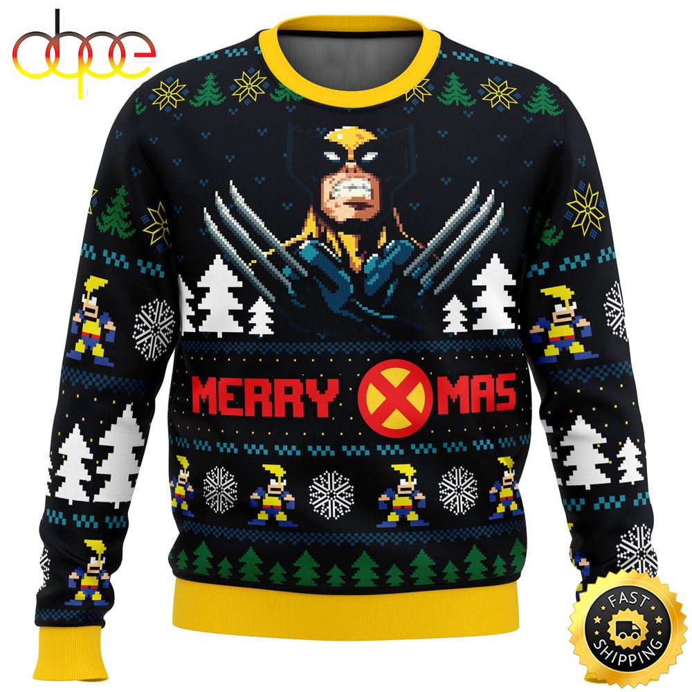 Santa Claws Wolverine Marvel Ugly Christmas Sweater Yihnfh
